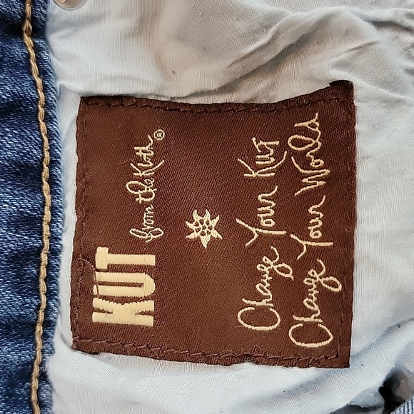 Kut from the Kloth Distressed BARDOT Crop Skinny Boyfriend Jeans Size 4 EUC - Picture 7 of 16